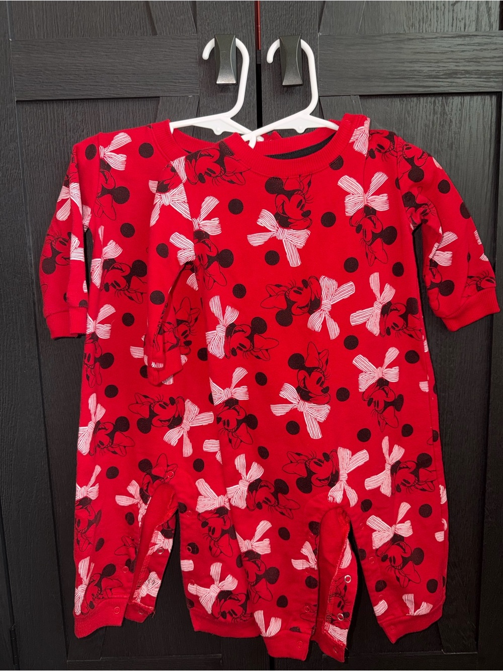 Disney Red Minnie Mouse Bow Print One-Piece Bodysuit